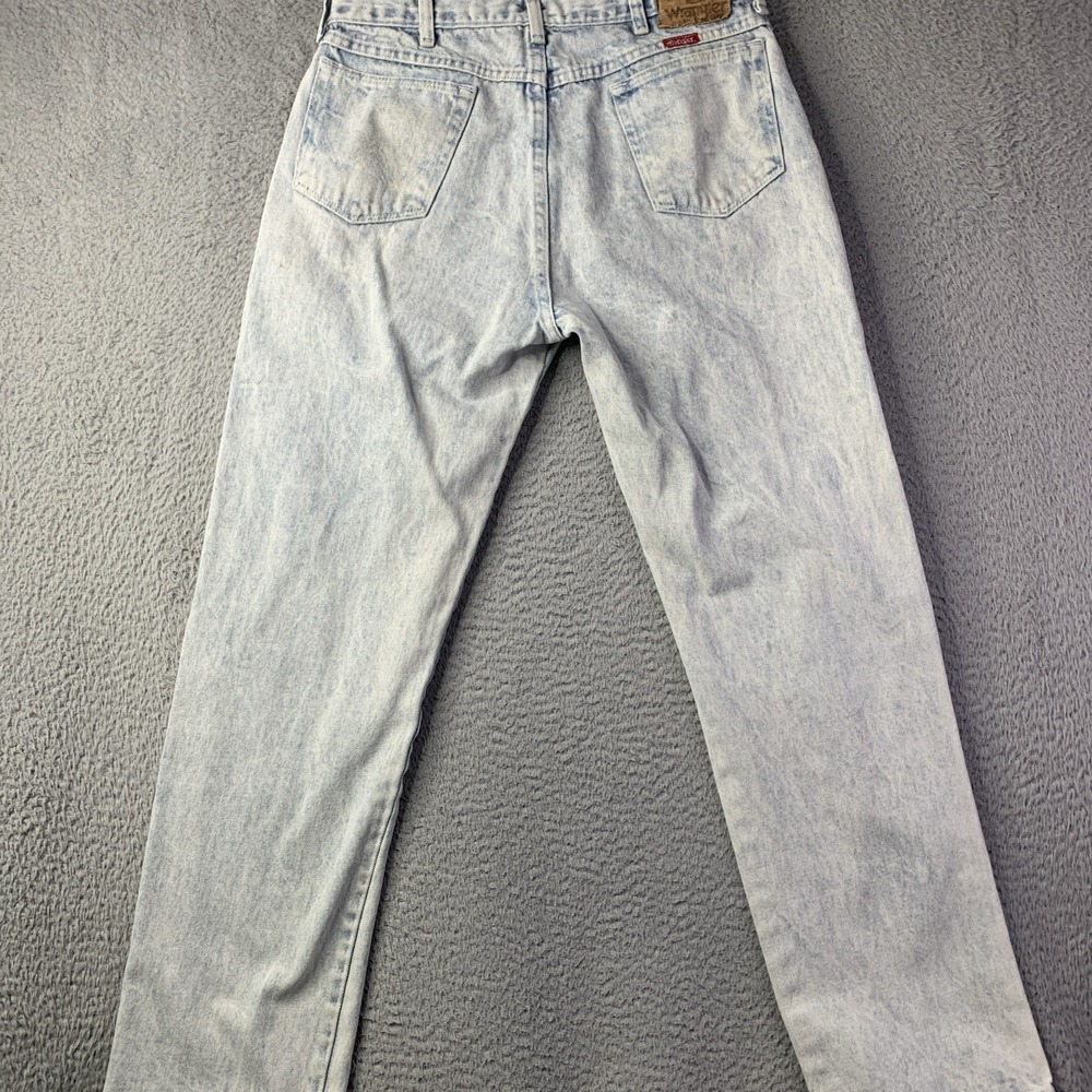 Vintage 1980s Wrangler Acid Wash Jeans Size 34x32 (32x29) Made In USA - Picture 13 of 16